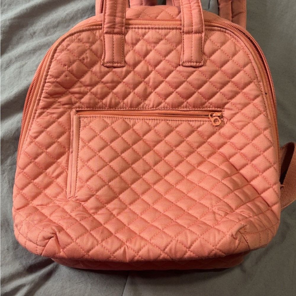 Quilted Pink Backpack
